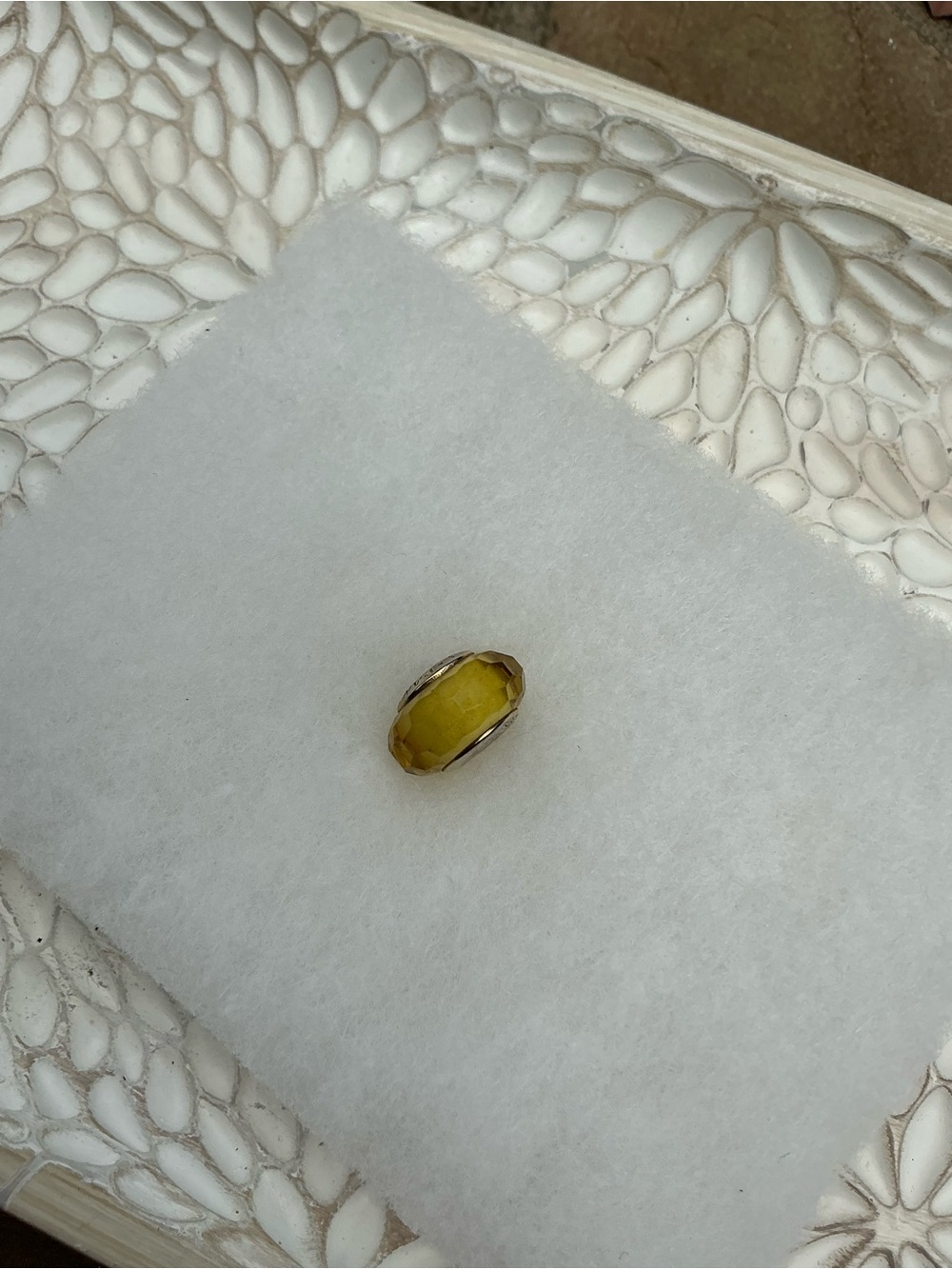 PANDORA Sterling Silver Yellow Fascinating Faceted Murano